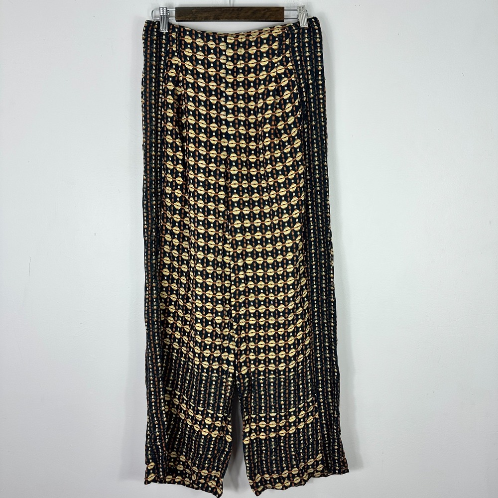 Anthropologie Ett:twa Pants 4 Geometric Print Wide Leg Boho Indie Festival Retro